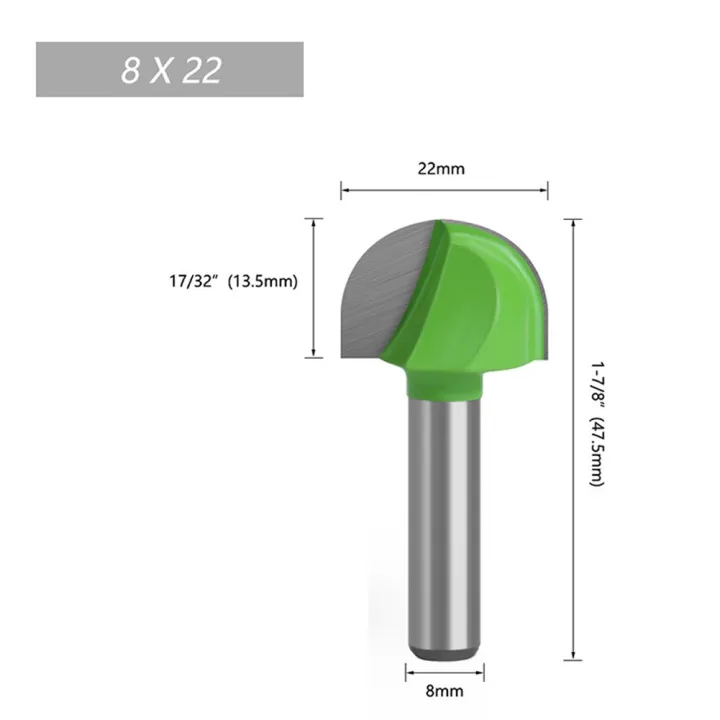 1PC 8MM Shank Milling Cutter Wood Carving Ball Nose Router Bit Set End