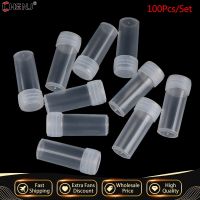 【CW】❍  100pcs 5ml Plastic Test Tubes Vials Sample Screw Cap Bottles for Office School Chemistry Supplies