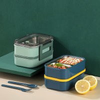 Double layer Lunch box Box Bento Microwave Lunch Container Food Storage Stainless Steel Portable for Kids Kids Picnic School