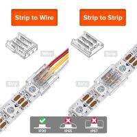 SK6812 WS2811 FCOB 12pcs Transparent Solderless Cover Connector 15cm Wire DIM CCT RGB WS2812B 5050 RGBW RGBCCT LED Strip 2-6 PIN