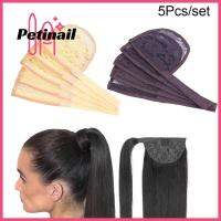 PETINAIL 5ชิ้นพร้อมกับสายปรับได้แต่งหน้าแฟชั่นเพื่อสุขภาพผมหางม้าวิกผมเครื่องมือวิกผมหางม้าตาข่าย