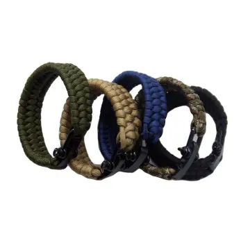 Survival Rope Paracord Bracelet Outdoor Camping Hiking Steel Shackle Buckle