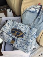 2023 DIESLEˉSummer New Denim Canvas Chain Wanderer Bag for Women High Grade High Capacity Dingdang Bag Commuter Tote Bag