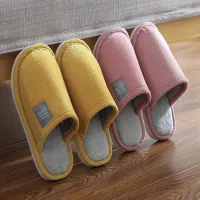 [ส่งเร็วพิเศษ!] รองเท้าใส่ในบ้าน พื้นยาง กันลื่น slipper สลิปเปอร์ สีพื้น รุ่น (JIE)