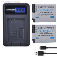 2Pcs EN-EL12 ENEL12 EN EL12 Camera Battery LCD USB Charger for Nikon Camera Coolpix S9900 S9700 AW120 S9500 AW110 S70 new brend Clearlovey