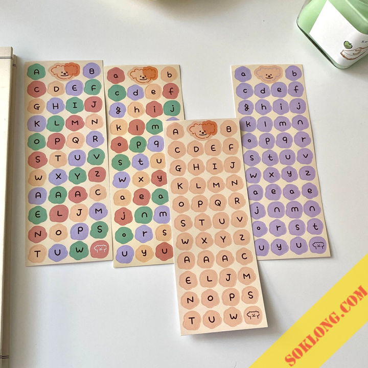 Kawaii Numbers Letter Alphabet Sticker Cute Love Heart DIY Planner
