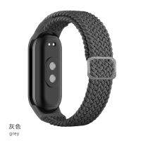 สายถักสำหรับ Mi Band 8ยางยืดไนลอนเดี่ยวสายนาฬิกาปรับได้อะไหล่สายรัดข้อมือสำหรับ Miband 8 NFC