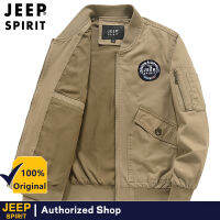 JEEP SPIRIT Pilot ทหารแจ็คเก็ตซิปแจ็คเก็ตขนาดใหญ่ Casual Army Bomber ยุทธวิธี Air Force Jacket เสื้อแจ็คเก็ตผู้ชาย Flying