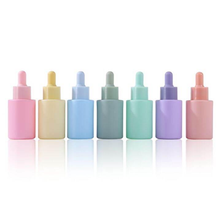 yf-30ml-1oz-solid-matte-green-blue-pink-purple-yellow-orange-macaron-serum-oil-glass-dropper-bottle-labels-screen-printing