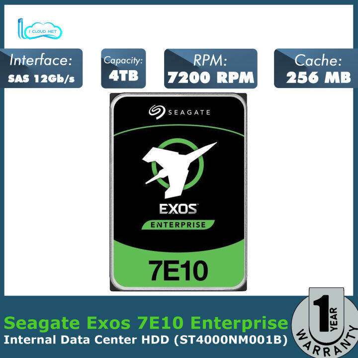 Seagate EXOS ST4000NM0125 4TB 7200RPM 12Gbps SAS 3.5" Enterprise HDD – Open Box, 1-Year Warranty