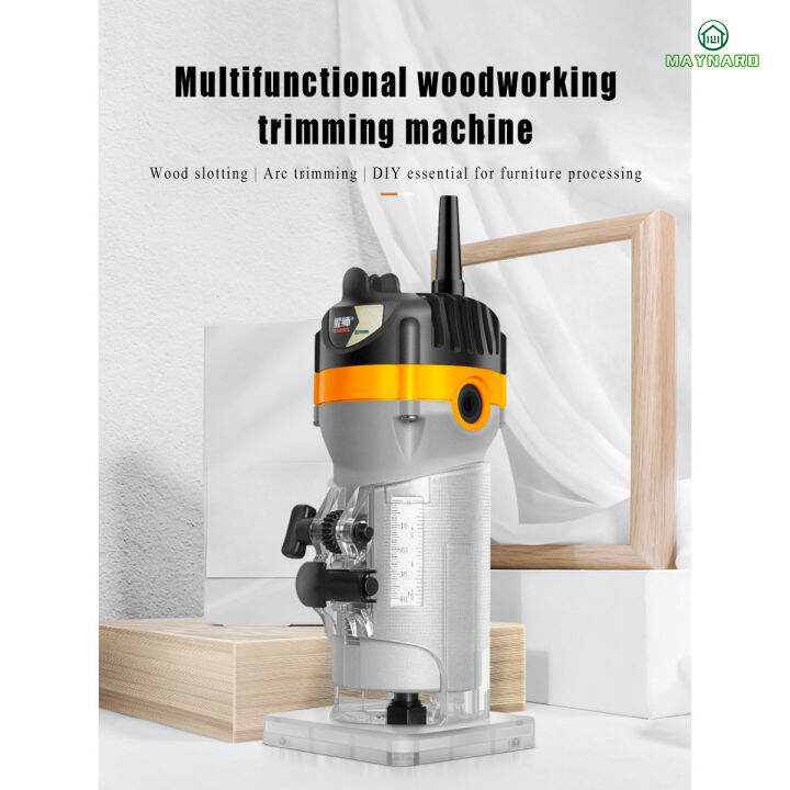 Wood Router Tool, Compact Trim Router,Fixed Base,Edge Guide, Roller ...