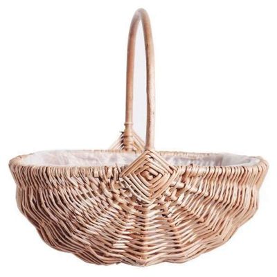 1 Piece Handwoven Flower Girl Basket with Handle Willow Storage Basket Wedding Flower Girl Baskets