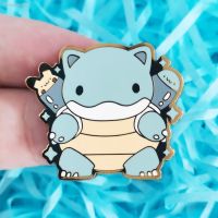 Cartoon Strong Tortoise Elf Hard Enamel Pin Kawaii Cute Cuckold Marine Animal Golden Medal Brooch Video Game Fans Badge Gift