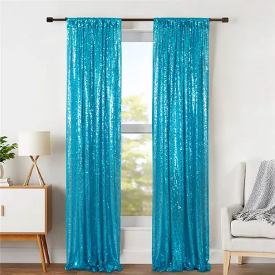 2021 New Sequin Curtain for Windows Shimmer Curtain Panels Wedding Backdrop Photography Background Party Curtain