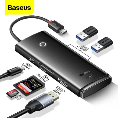 Baseus USB C HUB to 4K HDMI-Compatible USB 3.0 100W Power Adapter Docking Station for Pro Air M1 Type C Hub USB Splitter