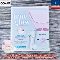 Conair® True Glow Warm Steam Moisturizing Mist Facial Sauna System With Facial Cleansing Brush, Pink / Cream Model. MDF3R เครื่องอบไอน้ำระบบซาวน่า พร้อมแปรงทำความสะอาดผิวหน้า