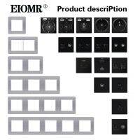 「 ANN Hardware 」EIOMR โมดูลเต้ารับติดผนังซีรีส์ G40 EU,เต้าเสียบสายไฟสีดำโมดูลฟังก์ชั่นสวิตช์เปิดปิด USB เซ็นเซอร์ทีวีผสมฟรี