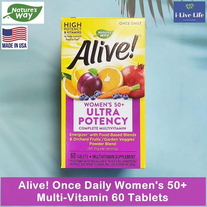 วิตามินรวม-สำหรับผู้หญิงวัย-50-alive-once-daily-womens-50-multi-vitamin-60-tablets-natures-way