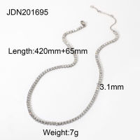 Luxury Shiny Full Zircon Necklace For Women 18K Gold Plated Stainless Steel Chokers Necklace Party Gifts