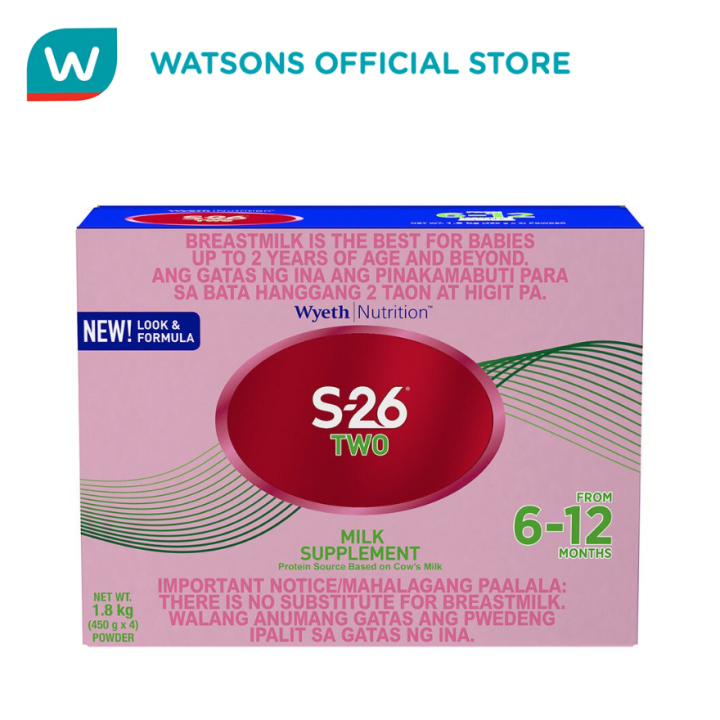 S26 TWO Milk Supplement For 6-12 Months Bag in Box 1.8 Kg (45g x 4 ...