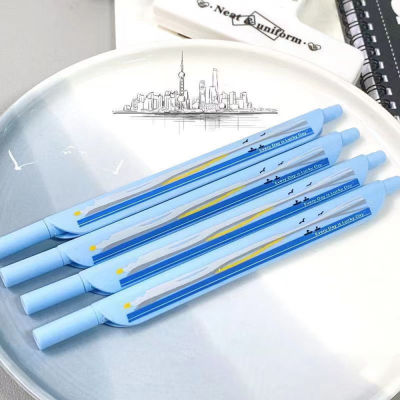 ปากกาแบนเนื้อละเอียดพิเศษสำหรับเรือสีฟ้า,ปากกาซิลิโคน0.5แห้งเร็ว2ชิ้นพร้อมส่งปากกาเจลนักเรียน