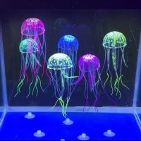 Glowing Silicone Fake Jellyfish Artificial Ornaments For Aquarium Fish Tank Landscaping Decoration