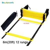 6m 12 Adjustable Rungs 20 Feet Soccer Football Speed Agility Ladder Quickness Faster Footwork Movement Skills Training Equipment