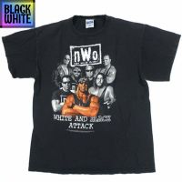 BWCB -เสื้อยืด พิมพ์ลายมวยปล้ํา Attack Wwf Wwe สีขาว และสีดํา สไตล์วินเทจ ขายส่ง