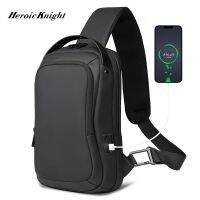 【YF】 Heroic Knight-Sacos de ombro crossbody impermeáveis para homens saco anti-roubo designer luxo lado clássico carga USB novo masculino