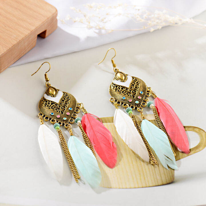 Aliexpress Indian Feather Earrings Sterling Silver Gypsy Feather