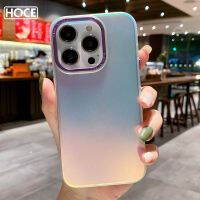 เคสโทรศัพท์โปร่งใสเลเซอร์ HOCE สำหรับ iPhone 14 13 Pro Max 14 Plus ฝาหลังแบบใสเคสกันกระแทกมือถือ Aurora Matte