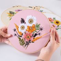 Butterfly Flowers Embroidery Kit Paintings Decor DIY Cross Stitch Embroidery Materials Package Semi-finished Sewing Supplies