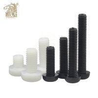 10/50X M2 M2.5 M3 M4 M5 M6 M8 Metrik Threaded Hitam Putih Nilon Plastik Phillips Pan Kepala round Sekrup Baut Panjang 5Mm-25Mm