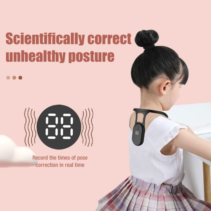 อุปกรณ์แก้ไขท่าทางอัจฉริยะเรียลไทม์ตรวจสอบท่าทางที่ถูกต้องนั่งตรงเด็กผู้ใหญ่คอ-hump-posture-corrector