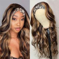 Sterly Ombre Highlight Headband Wig Human Hair Body Wave Glueless Brazilian Human Hair Wigs For Women Full Machine Made Wig Remy