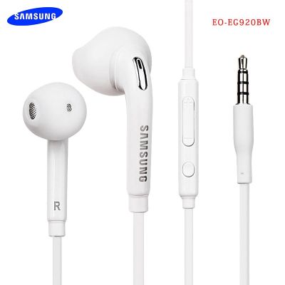 หูฟัง Samsung หูฟังพร้อมไมโครโฟนอินเอียร์,EG920เสียงเบสลึก3.5มม. รีโมทคอนโทรลสำหรับ Galaxy A82 52 A41 S6 S7 S9 S10 Note 4 5 8 9