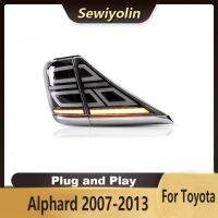 สัญญาณดีอาร์แอลรถยนต์สำหรับโตโยต้า Alphard 2007-2013ไฟท้าย LED ภาพเคลื่อนไหวอุปกรณ์เสริมรถยนต์ปลั๊กแอนด์เพลย์หลอดไฟท้ายด้านหลัง