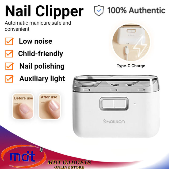 Electric Automatic Nail Clippers with light Trimmer Nail Cutter Manicu