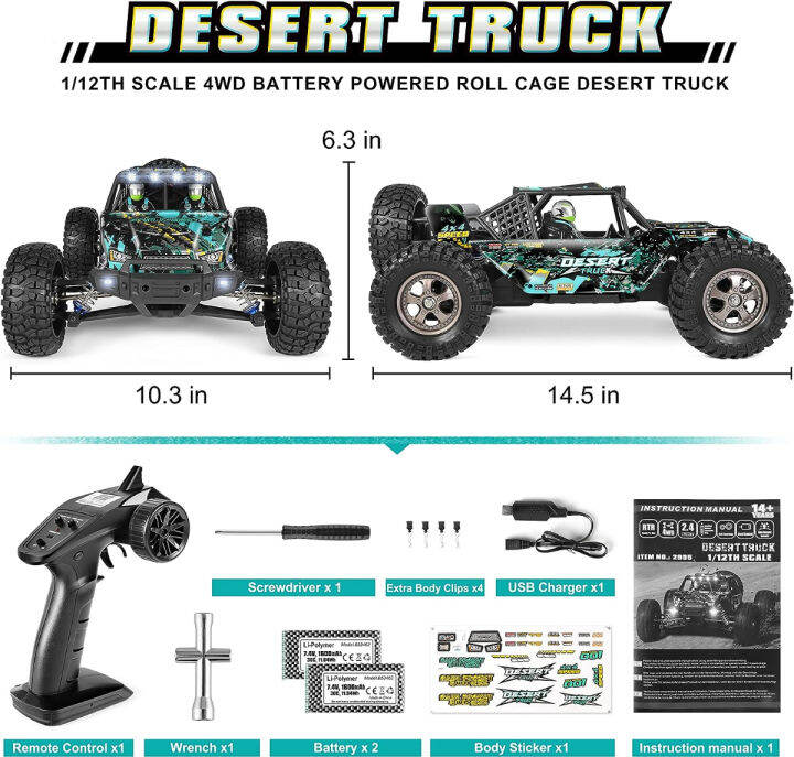 haiboxing-2995-remote-control-truck-1-12-scale-rc-buggy-550-motor-upgrade-version-42km-h-high-speed-rc-cars-electric-powered-4x4-off-road-rc-trucks-rtr-ideal-hobby-for-kids-amp-adults-40-min-play