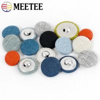 30Pcs 11-30mm Metal Linen Covered Button For Clothes Sofa Cushion Decor Round Shank Buttons DIY Suit OverCoat Sewing Accessories Haberdashery