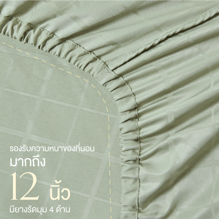 ibed-ชุดผ้าปูที่นอนครบเซ็ท-softex-satin-ลายสี่เหลี่ยม-amazonite-3-5-ฟุต-5-ฟุต-6-ฟุต-square-collection