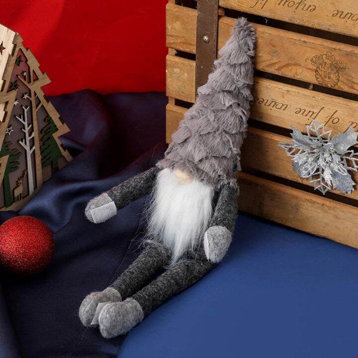 คริสต์มาสโงมขวดไวน์ทำด้วยมือ-swedish-tomte-โงะขวดไวน์-toppers-ตุ๊กตาไร้หน้าถุงขวด