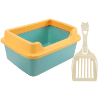 Cat Litter โถสุขภัณฑ์แบบกึ่งปิด Half Kitten Bedpan Plastic Open Supply Travel