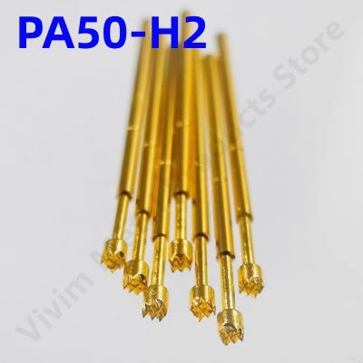 【LZ】 100PCS PA50-H2 Spring Test Probe PA50-H Test Pin Test Tool 16.55mm Dia0.68mm Gold Needle Tip Dia 0.9mm Pogo Pin P50-H P50-H2