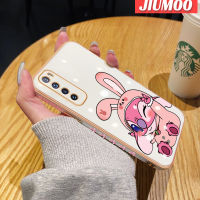 เคส JIUMOO สำหรับ Huawei Nova 7 Nova 7 Pro เคสการ์ตูนน่ารักสีชมพูสติทช์ซิลิโคนขอบสี่เหลี่ยมเคสมือถือกันกระแทกเคสนิ่มฝาปิดเลนส์เต็มเคสกันกระแทกกล้อง