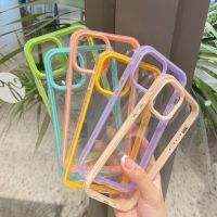 3 In 1 Transparent Shockproof Phone Case For iPhone 14 13 15 12 11 Pro Max XR X XS Max 8 + 7 Plus Clear Soft Silicone + PC Phone Casing Simple HP Cover Hot Sale