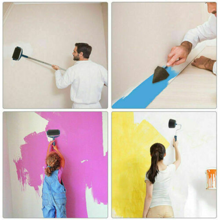 ลูกกลิ้งทาสี-8pcs-ชุดเครื่องมือมัลติฟังก์ชั่-นลูกกลิ้งทาสีบ้าน-แปรงลูกกลิ้งทาสี-แปรงทาสี-กำแพงสีตกแต่งชุดแปรงลูกกลิ้ง-multifunctional-paint-roller-set-professional-corner-brush-corner-runner-brush-diy