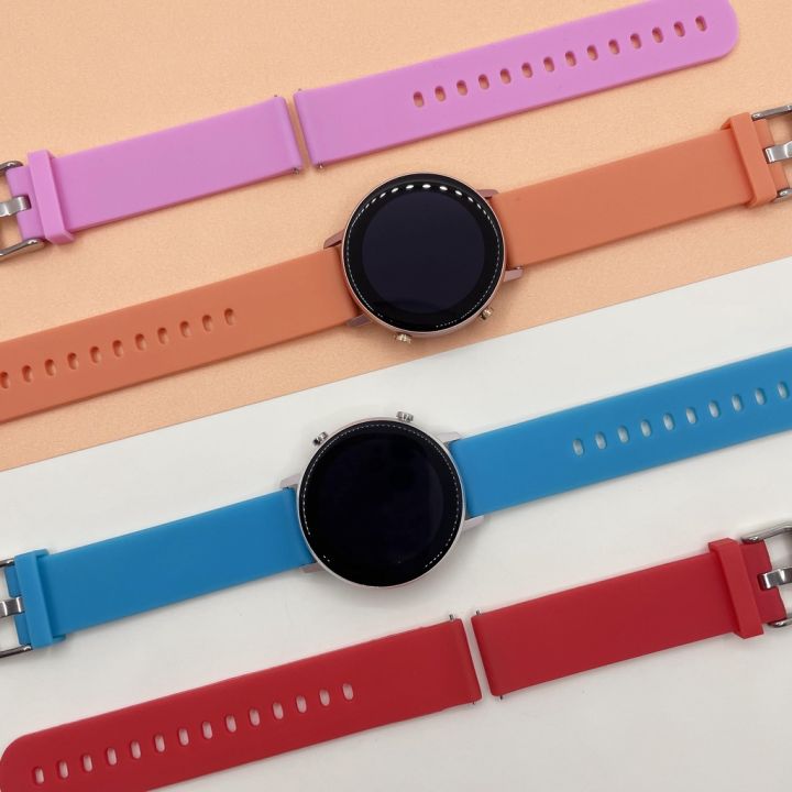 newสายงเรียบ-หัวเข็มขัดเงิน-สีใหม่-ใช้ได้กับ-smart-watch-dt96-p80ใช้ได้กับ-huawei-xiaomi-garmin-ขนาด20mm-sาคาต่อชิ้น-เฉพาะตัวที่ระบุว่าจัดเซทถึงขายเป็นชุด