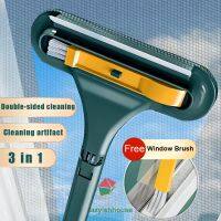 【CC】❡☏♤  Glass Cleaning Tools Double-sided Telescopic Rod Window Cleaner Mop Squeegee Handle kitchen accessories