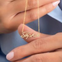 ❆  Custom Name Necklace Personalized Nameplate Pendant Gold for Jewelry Gifts